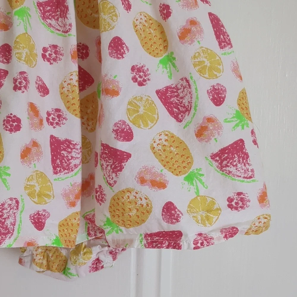 3-6M Jillian's Closet Fruit Snap Bottom Ruffle Dress Bubble One Piece Baby